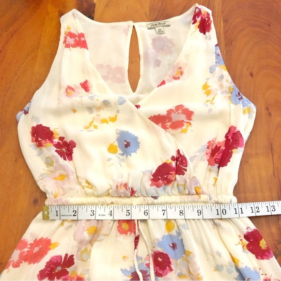 Lucky Brand Boho Cottagecore Pastel Floral Pattern Artsy High Low Maxi Dress. - Picture 12 of 15